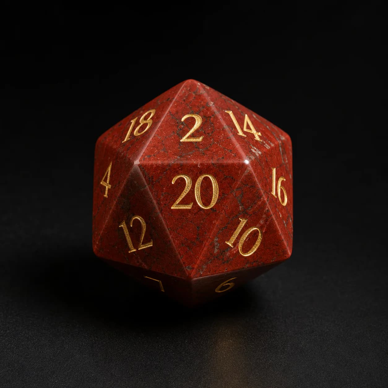 Red Jasper gemstone D20 available for custom wholesale production