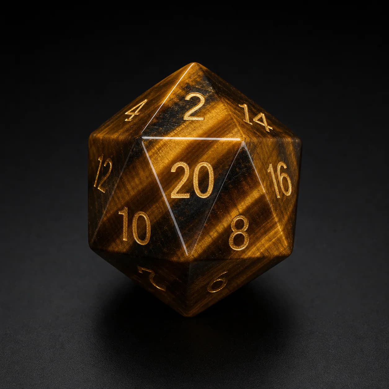 Tiger Eye gemstone D20 available for custom wholesale production
